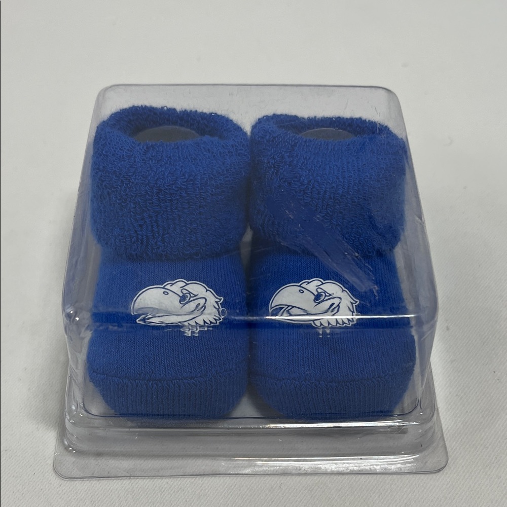 Blue KU Jayhawks Baby Booties